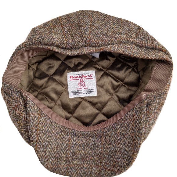 PEAKY BLINDERS Hartside Harris Tweed® Newsboy Cap HS28 GREEN-BROWN - PICK SIZE - Picture 10 of 12